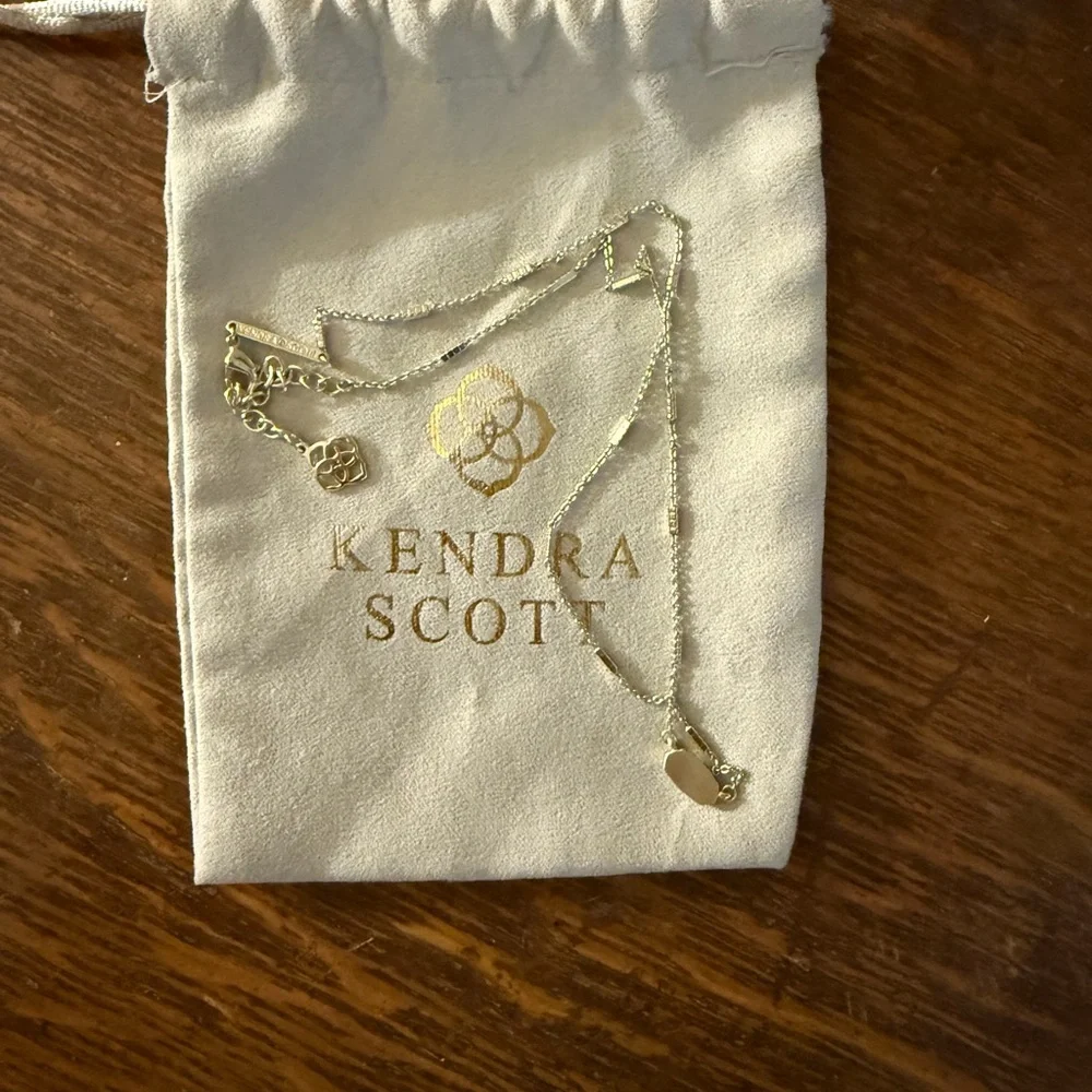 Kendra Scott Gold Necklace with White Stone - Picture 2 of 2